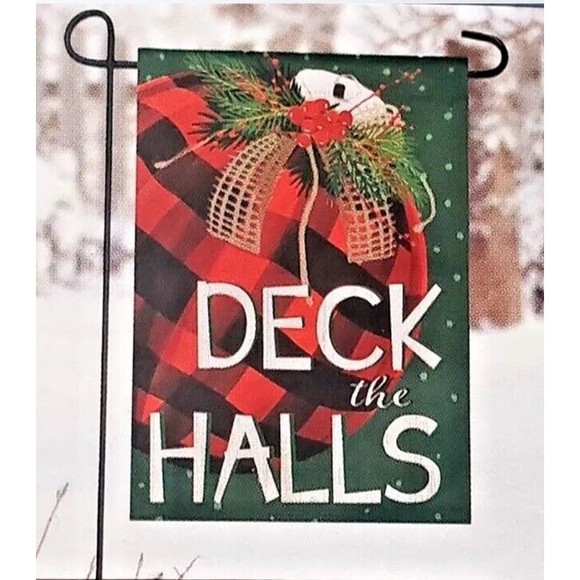 STYLE SELECTIONS 12.5" x 18" HOLIDAY Garden Flag - "DECK THE HALLS" - Picture 4 of 4
